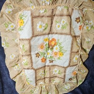 Vintage Floral Ruffled Pillow Sham